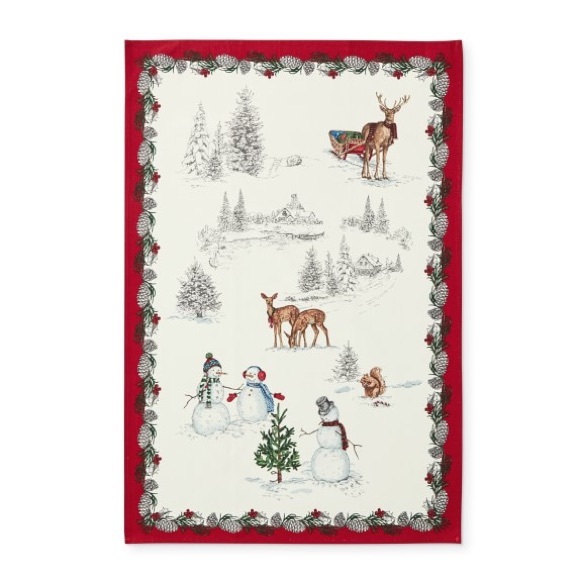 Williams Sonoma Winter Wonderland Snowman Kitchen Towels, Set of 2 ❄️☃️🎅🏻🎄 - Picture 1 of 16